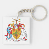 Barbados wapenschild Nationaal embleem Sleutelhanger (Achterkant)