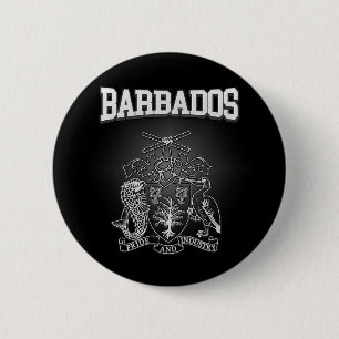 Barbados wapenschild ronde button 5,7 cm