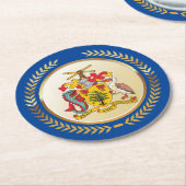 Barbados wapenschild ronde kartonnen onderzetter (Gebogen)