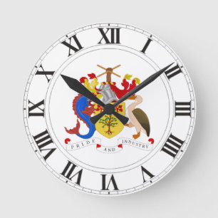 Barbados wapenschild ronde klok