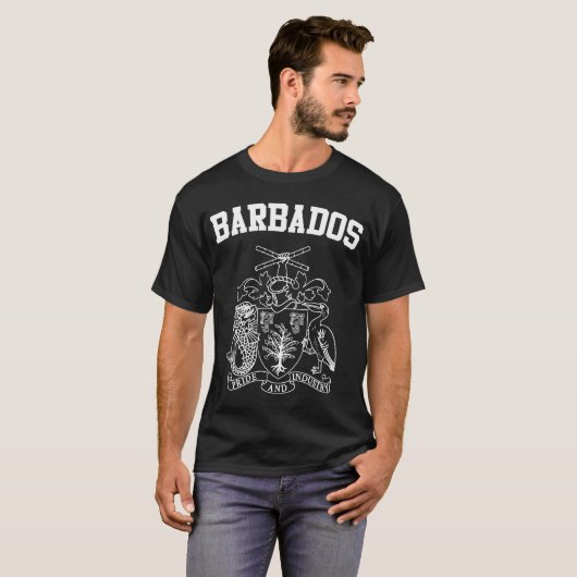 Barbados wapenschild t-shirt (Voorkant volledig)