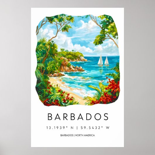 Barbados Watercolor 2 Poster (Voorkant)