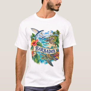 Barbados Watercolor Eiland T-shirt