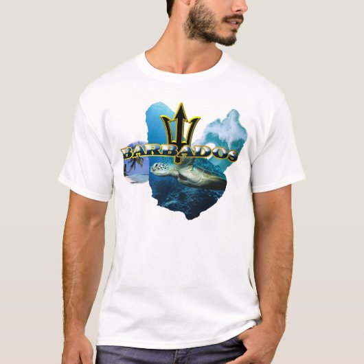 BARBADOS WAVE TRIDENT TERUG T SHIRT (Voorkant)