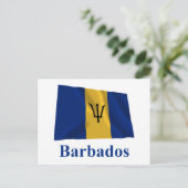 Barbados Waving Flag met naam Briefkaart (Staand voorkant)