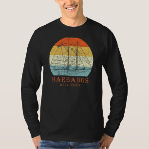 Barbados West Indies  blauwdruk zeilboot Va T-shirt