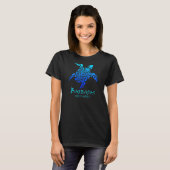 Barbados West Indies Retro Tribal Turtle V T-shirt (Voorkant volledig)