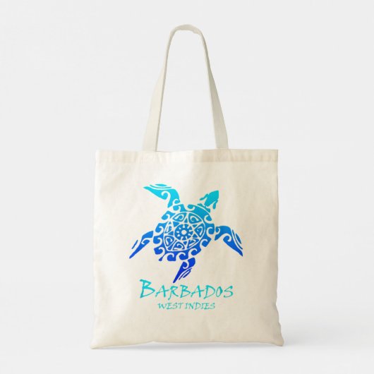 Barbados West Indies  Retro Tribal Turtle V Tote Bag (Achterkant)