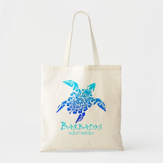 Barbados West Indies  Retro Tribal Turtle V Tote Bag (Voorkant)