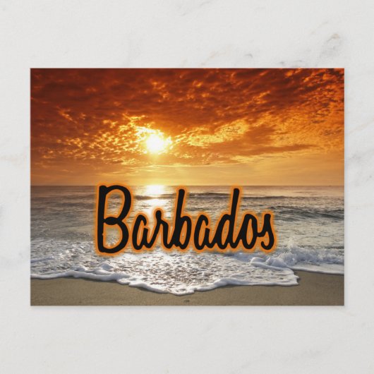 Barbados-zonsondergang Briefkaart (Voorkant)