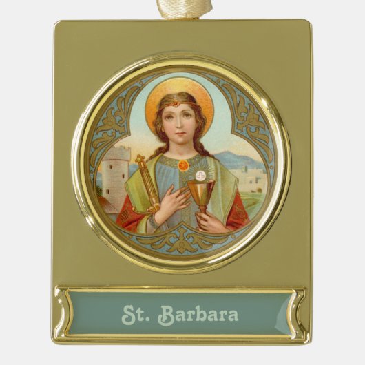 Barbara (BK 001) Verguld Banner Ornament (Voorkant)
