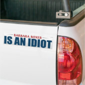Barbara Boxer is een idioot Bumpersticker (Op Truck)
