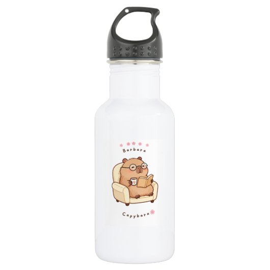 Barbara Capybara Leest Boek Knus Mok Waterfles (Voorkant)