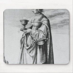 Barbara, geëtst door Wenceslaus Hollar, 1647 Muismat