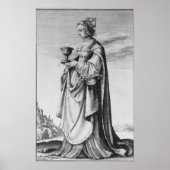 Barbara, geëtst door Wenceslaus Hollar, 1647 Poster (Voorkant)