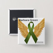 Barbara Green  Vierkante Button 5,1 Cm (Voorkant /achterkant)