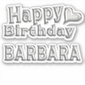 Barbara Happy Birthday silver Aufkleber Sticker (Voorkant)