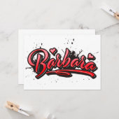 Barbara Heart Splash Graffiti Karte Kaart (Voorkant / Achterkant in situ)