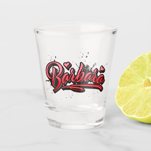 Barbara Heart Splash Graffiti Schnapsglas Shot Glas (Voorkant)