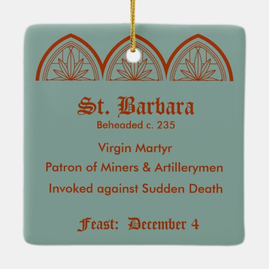 Barbara (JP 01) Square Keramisch Ornament (Achterkant)