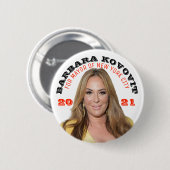 Barbara Kovovit voor de burgemeester van NYC 2021 Ronde Button 5,7 Cm (Voorkant /achterkant)