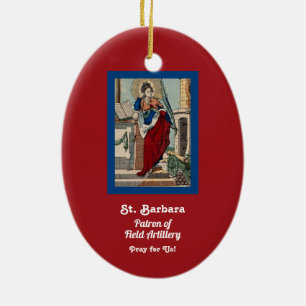 Barbara met Artillerie (M 007) Keramisch Ornament