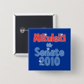 Barbara Mikulski voor Senaat 2010 Star Design Vierkante Button 5,1 Cm (Voorkant /achterkant)