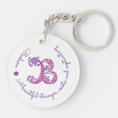 Barbara monogram B naam en betekenis van het sleut Sleutelhanger (Achterkant)