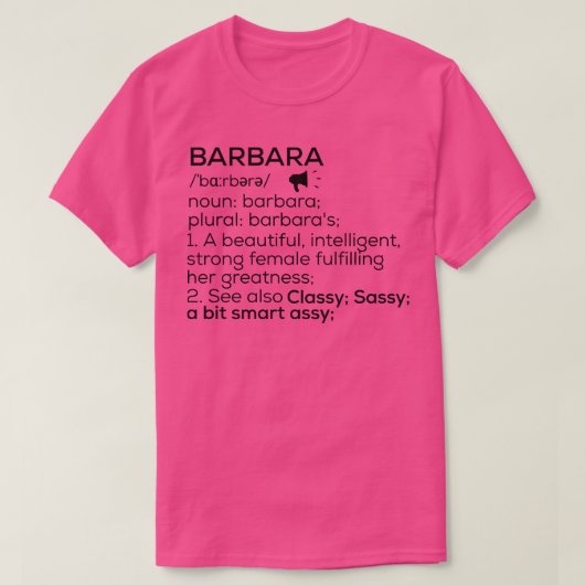 Barbara Naam Definitie Barbara Vrouw Naam T-shirt (Design voorkant)