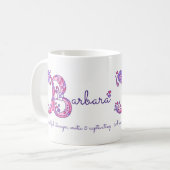 Barbara-naam die decoratieve B-monogram-mok beteke Koffiemok (Voorkant links)