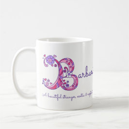 Barbara-naam die decoratieve B-monogram-mok beteke Koffiemok