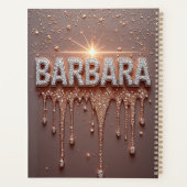 Barbara Naam Roze Goud Diamant Glitteren Planner (Achterkant)