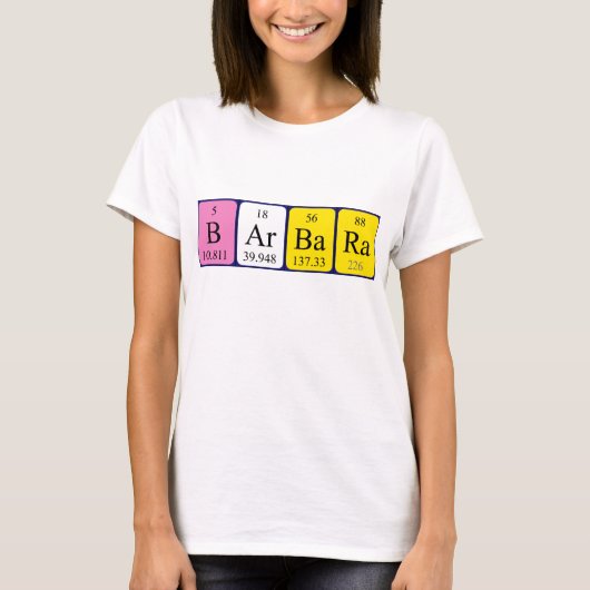 Barbara periodiek table name shirt (Voorkant)
