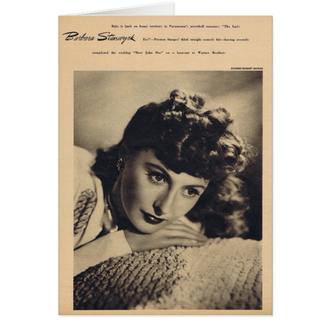 Barbara Stanwyck  portret (Voorkant)