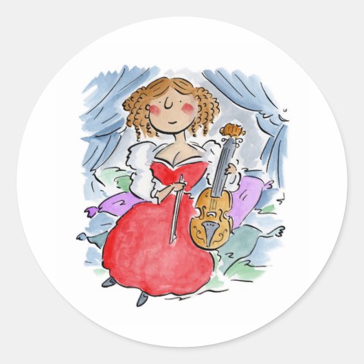 Barbara Strozzi Ronde Sticker (Voorkant)