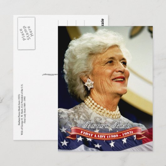 Barbara Struik, First Lady of the U.S. Briefkaart (Voorkant / Achterkant)