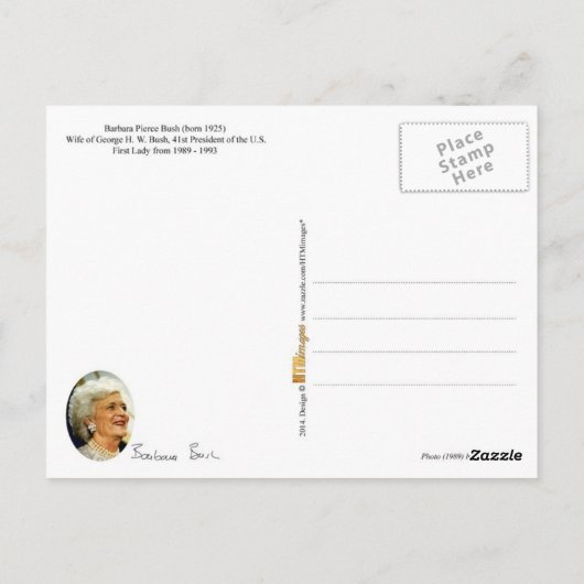 Barbara Struik, First Lady of the U.S. Briefkaart (Achterkant)