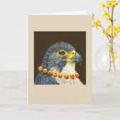 Barbara the peregrine falcon wenskaart kaart (Gele Bloem)