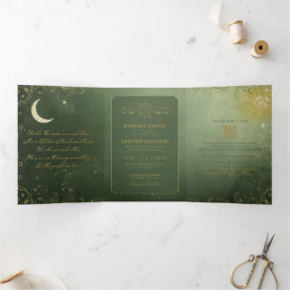 Barbara + Tim Trifold Wedding Invitation R14 Drieluik Uitnodiging