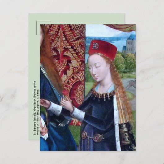 Barbara van Nicomedia (detail; M 070) Briefkaart (Voorkant / Achterkant)