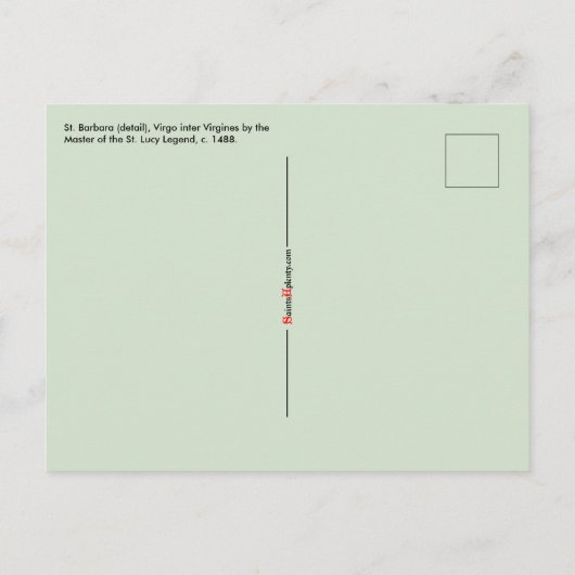 Barbara van Nicomedia (detail; M 070) Briefkaart (Achterkant)