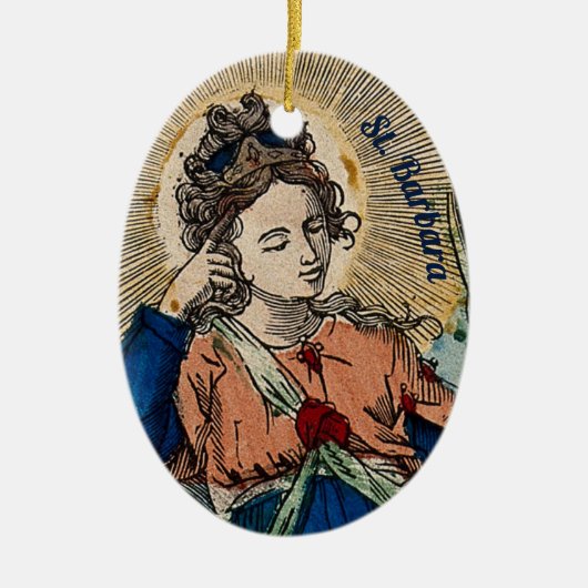 Barbara van Nicomedia (M 007) Keramisch Ornament (Voorkant)