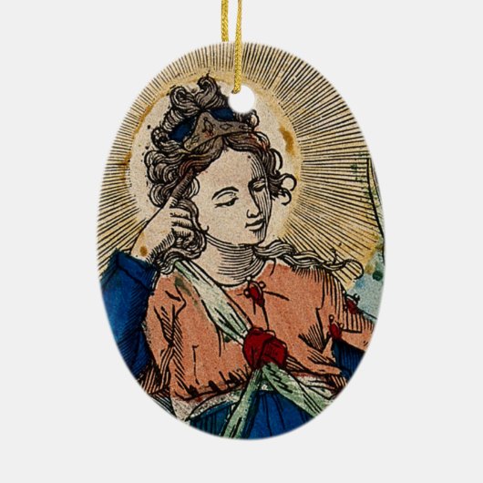 Barbara van Nicomedia (M 007) Keramisch Ornament (Achterkant)