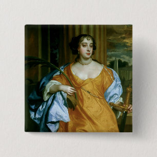 Barbara Villiers Duchess van Cleveland Vierkante Button 5,1 Cm