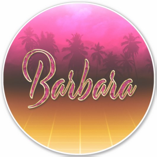 Barbara Vorname Name golden pink Aufkleber Sticker (Voorkant)