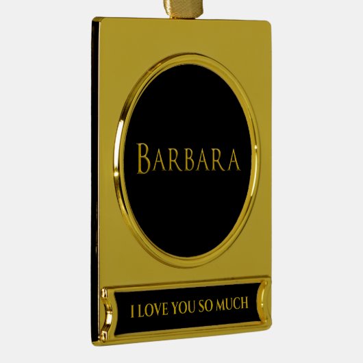 Barbara Woman's Name Verguld Banner Ornament (Rechts)