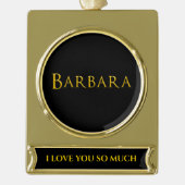 Barbara Woman's Name Verguld Banner Ornament (Voorkant)