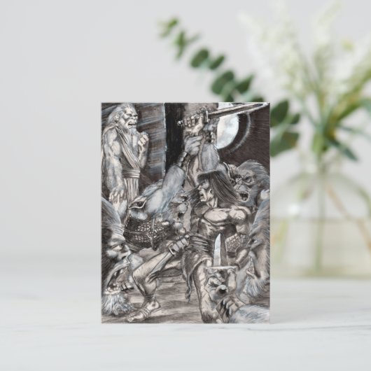 Barbarian Apocalypse Art 002 Briefkaart (Staand voorkant)