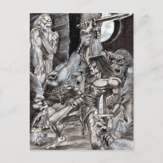 Barbarian Apocalypse Art 002 Briefkaart (Voorkant)