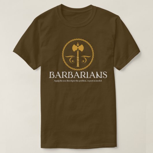 Barbarian Barbaren Tabletop RPG Addict T-shirt (Design voorkant)